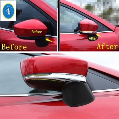 Yimaautotrims Auto Accessory Outside Door Rearview Mirror Rubbing Overlay Strip Cover Trim Fit For Mazda 6 2019 2020 / Chrome