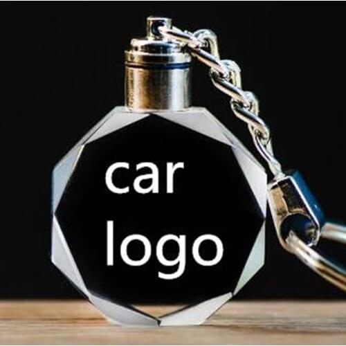 Customizen Antique Engraved Crystal Keyring Styling Keychain With Colorful LED Light