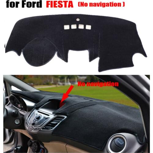 RKAC Car dashboard covers mat for Ford Fiesta no navigation 2008-2015 left steering whee lcovers Instrument platform accessories