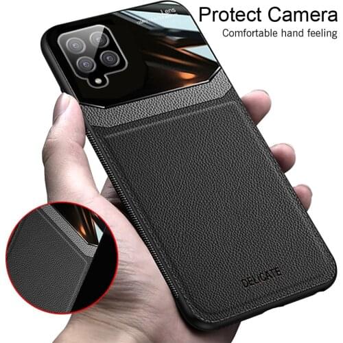 Sansung a22 case plexiglass leather phone protective shell for samsung galaxy a22 a 22 22a 4g 5g 2021 case protectosr cover