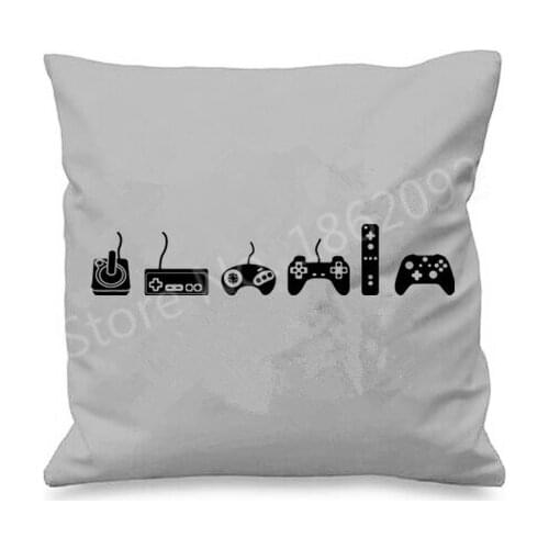 Black Funny Gaming Cushion Cover Geek Evolution Of A Video Game Controller Quiry Computer Gamer Nerd Dad Birthday Gifts Cool 18"