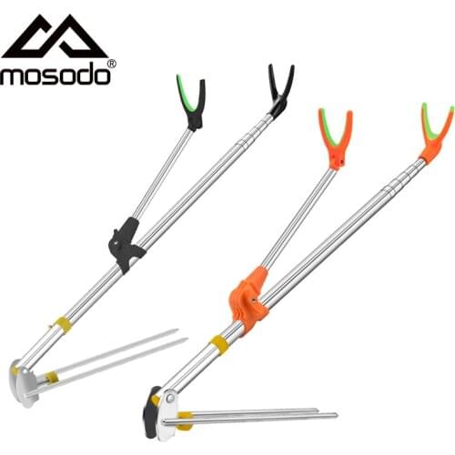 Mosodo Fishing Rod Holder for Bank Fishing Stainless Steel Rod Stand Telescopic Pole Rack Hand Bracket Tools 1.5/1.7/2.1/2.4m