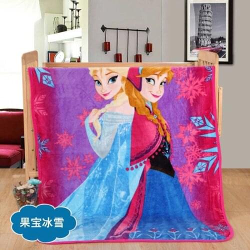 Disney Frozen Children Flannel Blanket Purple Anna Elsa Cartoon Throw Blanket Warm Soft Baby Kids Sofa Bed Covers 100x140cm Size