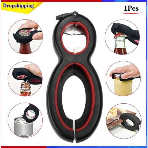 Dropshipping 1Pcs 6-In-1 Multi Function Twist Bottle Opener, All In One Jar Gripper Can Wine Beer Lid Twist Off Jar Opener Claw