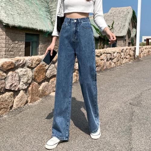 High Waist Wide Leg Baggy Jeans Women Clothing Loose Straight Oversized Trousers Boyfriend Jeans Pants Pantalon Femme Q4359