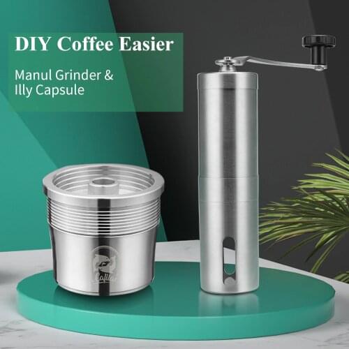ICafilas Refillable Filter For illy Coffee Machine Cafe Capsules Stainless Steel Reusable Coffee Baskets Pods Manual Grinder
