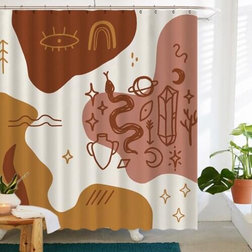 Bohemia Fashion Shower Curtain Art Aesthetic Polyester Shower Curtain Washable Funny Rideau Douche Bathroom Decor DI50YL
