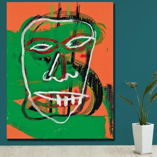 Fashion Graffiti Art Andy Warhol jean-michel collaboration Wall Pictures for Living Room Office Modern Canvas Oil Painting