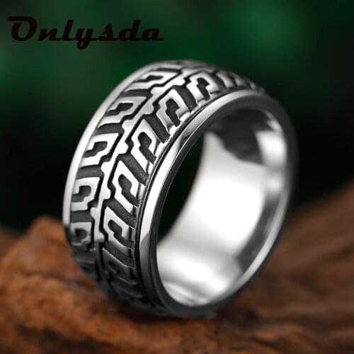 Vintage Stainless Steel Striations Ring Men Nordic Trinity Wedding Rings Womens Band Promise Simple Jewelry Party Gift OSR922