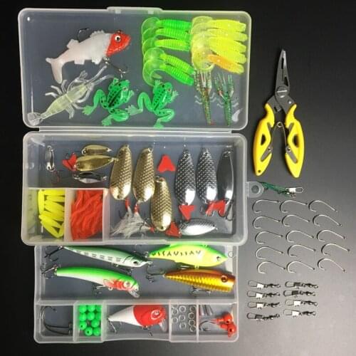 Multi Fishing Lures Set Wobblers Mixed Colors Soft Lure Silicone Bait Minnow Metal Jig Spoon Artificial Minnow Popper Hard Bait