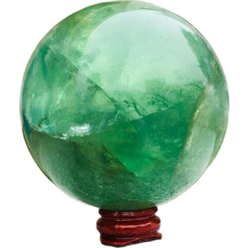 Natural Green Fluorite Ball Quartz Crystal Healing Sphere Reiki stone