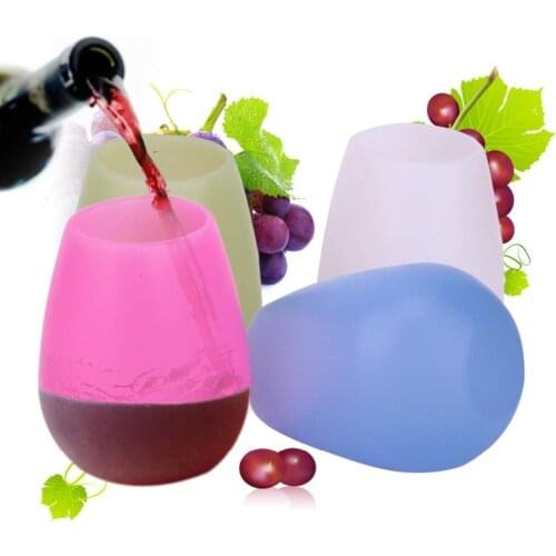 Unbreakable Silicone Wine Glass Flexible Anti-slip Food Beer Drinking Cups For Beach Camping BBQ Party Accessories Easy To Carry