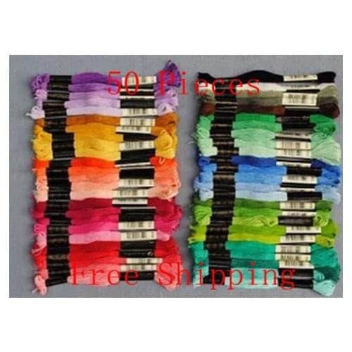 50 Pieces Best Quality Cross Stitch Thread Yarn Floss Similar DMC Cotton Thread