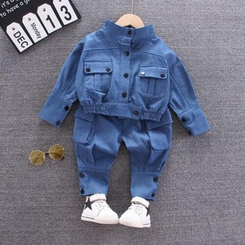 Autumn Winter Childrens Clothing Sets Girls Casual Fashion Denim+ Pants Costume Baby Girl Suit Soild Kids Clothes Girls Clothes