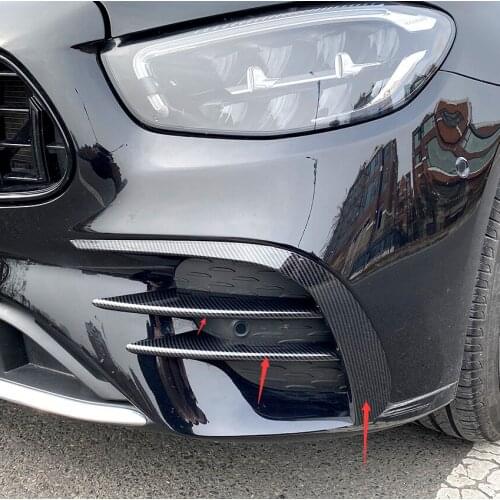 For Mercedes-Benz E-Class W213 E260 E300 E53 2021+ABS front bumper front wind knife grille trim strip front fog lamp decoration
