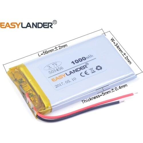 Polymer battery 503456 503356 3.7V 1000mah smart home MP3 speakers Li-ion battery For dvr GPS mp3 mp4 cell phone speaker 503455