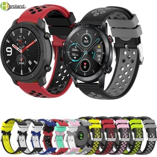 22mm Watchstrap band For Huawei Honor Magic Watch 2 46mm silicone Wristband For Huami Amazfit GTR 47mm Wrist strap bracelet belt