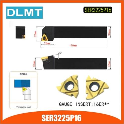 SER3225P16 External Threading Tools Lathe Index Threading Turning Tool Holder For 16ER AG60 Insert Right Hand