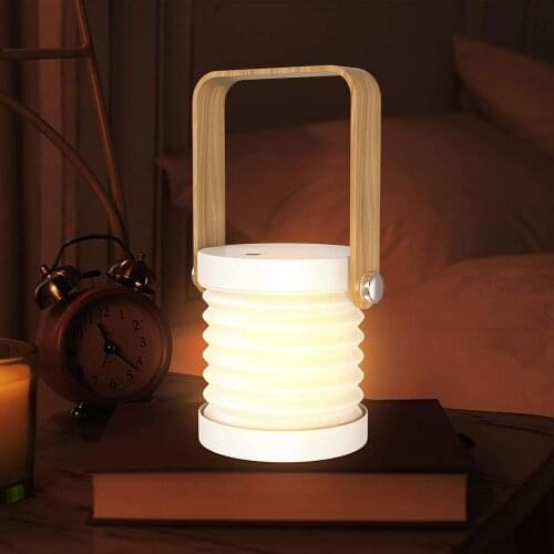 Foldable Touch Dimmable Reading LED Night Light Portable Lantern Lamp USB Rechargeable for Children Kids Gift Bedside Bedroom