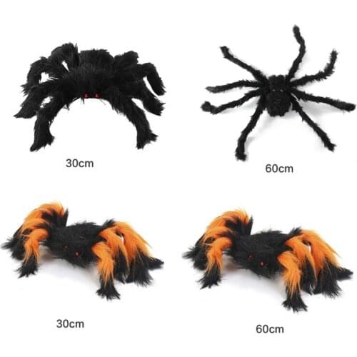 Horror Giant Black Plush Spider Halloween Party Decoration Props Kids Children Toys Haunted House Decoration Toys