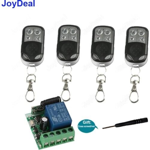 433Mhz Universal Wireless Remote Control Switch DC 12V 1CH Relay Receiver Module and RF Transmitter For Electronic Door Lock DIY