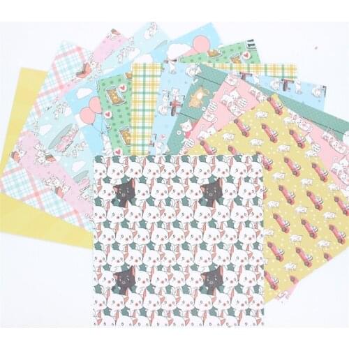 YPP CRAFT 12pcs Cute Cat Scrapbooking Pads Paper Origami Art Background Paper Card Making DIY Scrapbook Paper Craft