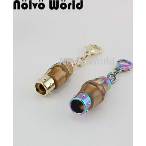 Nolvo World 5-20-100pcs 80mm Rainbow Natural Bamboo lobster clasp clips Bags Zip Pull Decorative Tassel Fringes End Caps