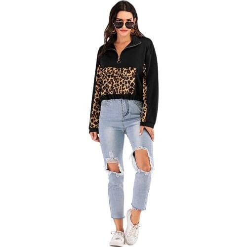 Neatie Kiddie Fashion Streetwear Sexy Leopard Patchwork Casual Jacket Women Pullover Coat Basic Jacket Outwear