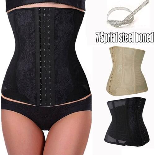 KOLCY Women Control Waist Trainer Belt Slimm Waist Trainer Corset 7 Steel Bones Girdle Belt Ladies Modeling Strap Binder