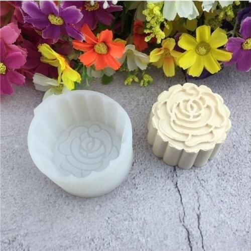 1Pcs 3D Moon Cake Shape Silicone Mold,Sugarcraft Chocolate cake Mould Candy Jelly Mousse Mold DIY Baking Decorating Tools