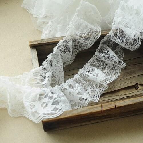 1Yards Lace Trims Embroidery Laces Guipure Tulle Lace Ribbon Trim 7cm Diy Sewing White Lace Fabric Dress Decor Clothes Craft Q05