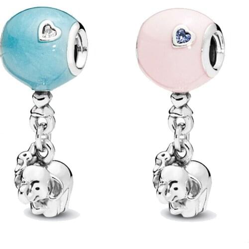 100% 925 sterling silver charm jewelry elephant pendant enamel beads fit bangle & bracelet & bangle accessories making for women