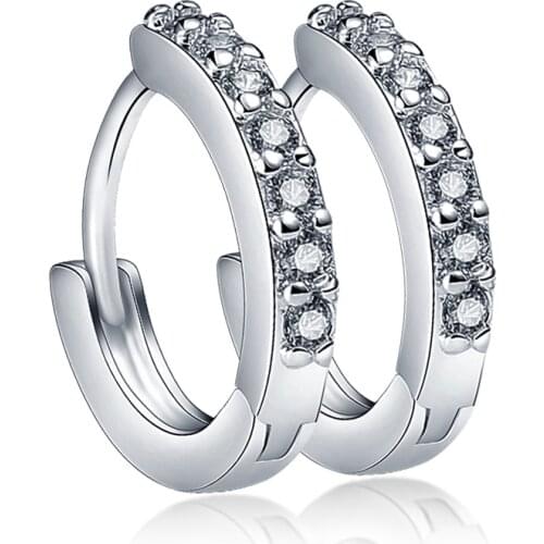 100% 925 Sterling Silver Hoop-shaped Zircon Earrings, Suitable For Women Who Make Party Engagement Gifts CME024