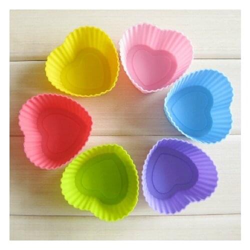 150 pcs Love Heart Shape MaFen Cup Silicone Muffin Cake Cupcake Cup Cake Mould Case Bakeware Maker Mold Tray Baking Jumbo JK23