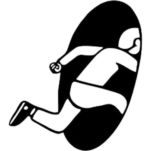 18*15.9cm WILL BE STICKER Little Boy Running Into The Hole Vinyl Car Motorcycle Sticker Decals Car Stickers Car Accessories