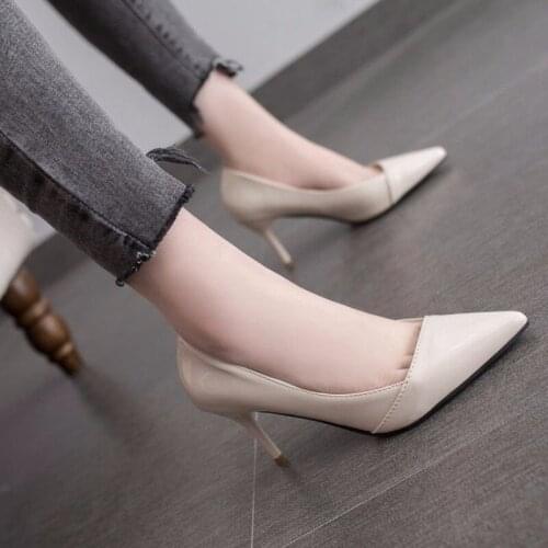 2020 Spring And Autumn New Womens High-heeled Mature Basic Models Casual Fashion Workplace Wild Fine Heel Womens Shoes B21-53
