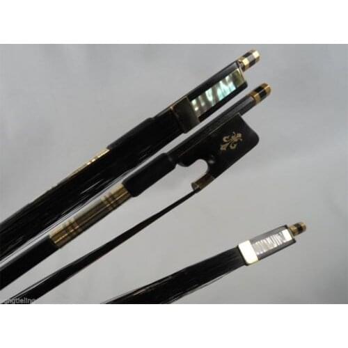 3pcs plaid black Carbon fiber viola bow ,black Horsehair