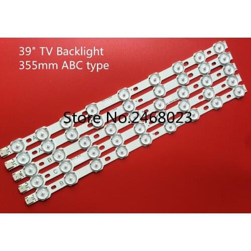 5pcs 355mm LED strip ABC type For LG 39'' TV 9FLHY168D 39PF3025D 39FHD-CNOV LC-39LD145K VES390UNDC-01 VES400UNDS-02 original