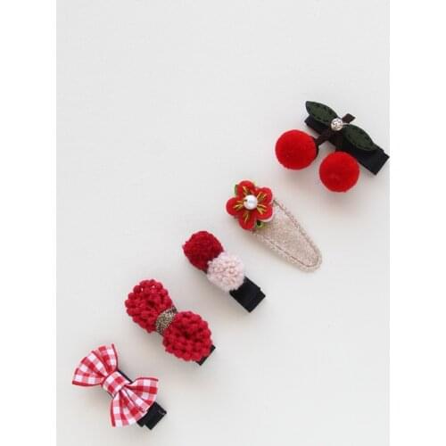 5pcs/Set girls flowers hair clips cartoon hairpins toddlers kids Children Animal Bow SAFE Barrettes Hair Accessories Headwear