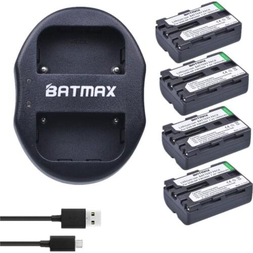 Batmax 4pcs bateria NP-FM500H NPFM500H NP FM500H Rechargeable Battery + Dual USB Battery Charger for Sony A57 A65 A77 A350 A550