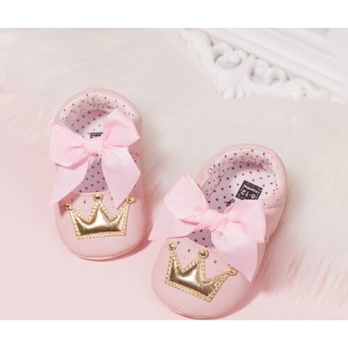 KIDSUN Baby Shoes Girl Princess Bowknot Toddler PU Rubber Sole Anti-slip First Walkers Infant Newborn Baby Gift Accessories