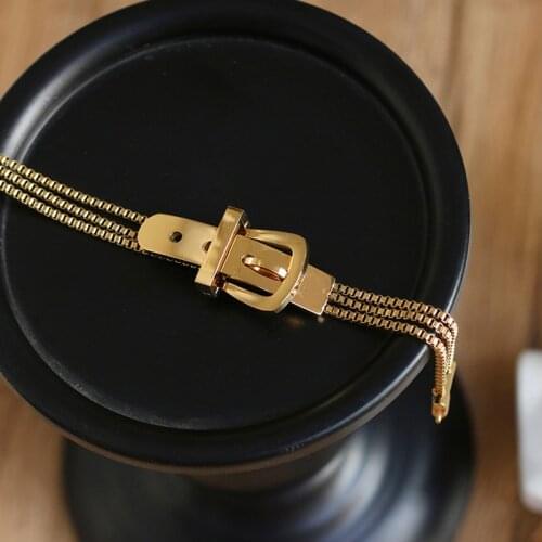 High Quality Fashion Stainless Steel Watch Chain Style Belt Buckle Bracelet Btacelets for Men Women Unisex Jewelry