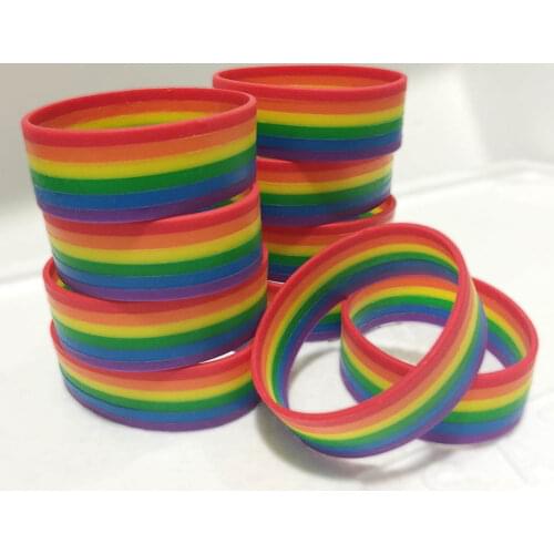 Wristband Jewelry Non-word Silicone Rainbow Bracelet Six-layer Rubber Gay