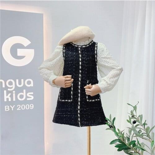 Infant Dress Lady kids spring dresses for girls autumn linen cotton Baby girls clothes 1-8 yrs Toddler girls party Dress