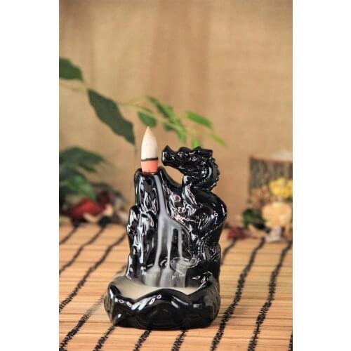 Home Decor Zen Backflow Mystical Small Dragon Waterfall Incense burners + 5 Pcs Incense cone