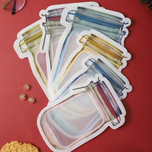 HOT SALE Food Snack Zipper Bags Travel Food Candy Ziplock Bags Portable Reusable Mason Jar Bottles Bags Seal Food Container