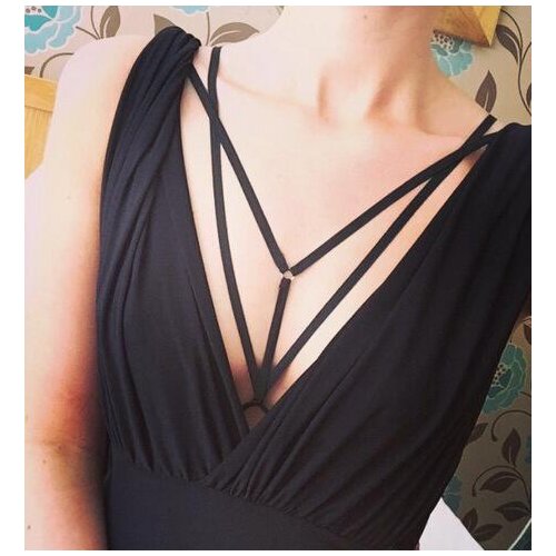 JLX.HARNESS Gothic cage Bra Body Caged Harness Strappy Erotic Bondage Low Cut Lingerie