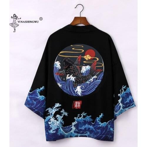 New Yukata Kimono Men Women Kimonos Janpanese Printed Shirt Tops Cardigan Blouse Haori Loose Robe Beach Coat Traditional Costume