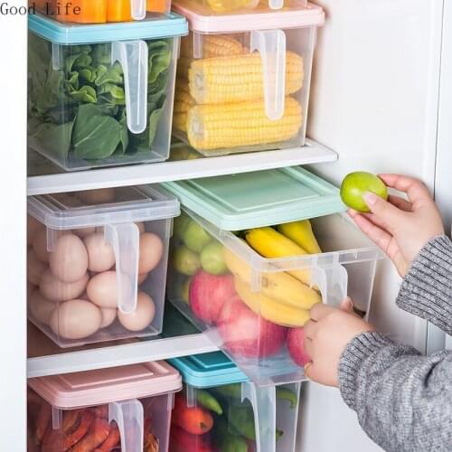 Refrigerator Fresh-Keeping Box With Handle Transparent Sealed Drawer Type Thickened Storage Box Food Container