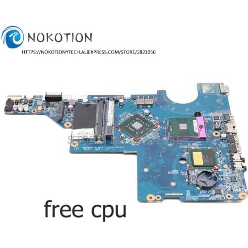 NOKOTION For HP G42 CQ42 G62 CQ62 Laptop Motherboard DDR3 GL40 Free cpu 605140-001 DA0AX3MB6C2 Mainboard